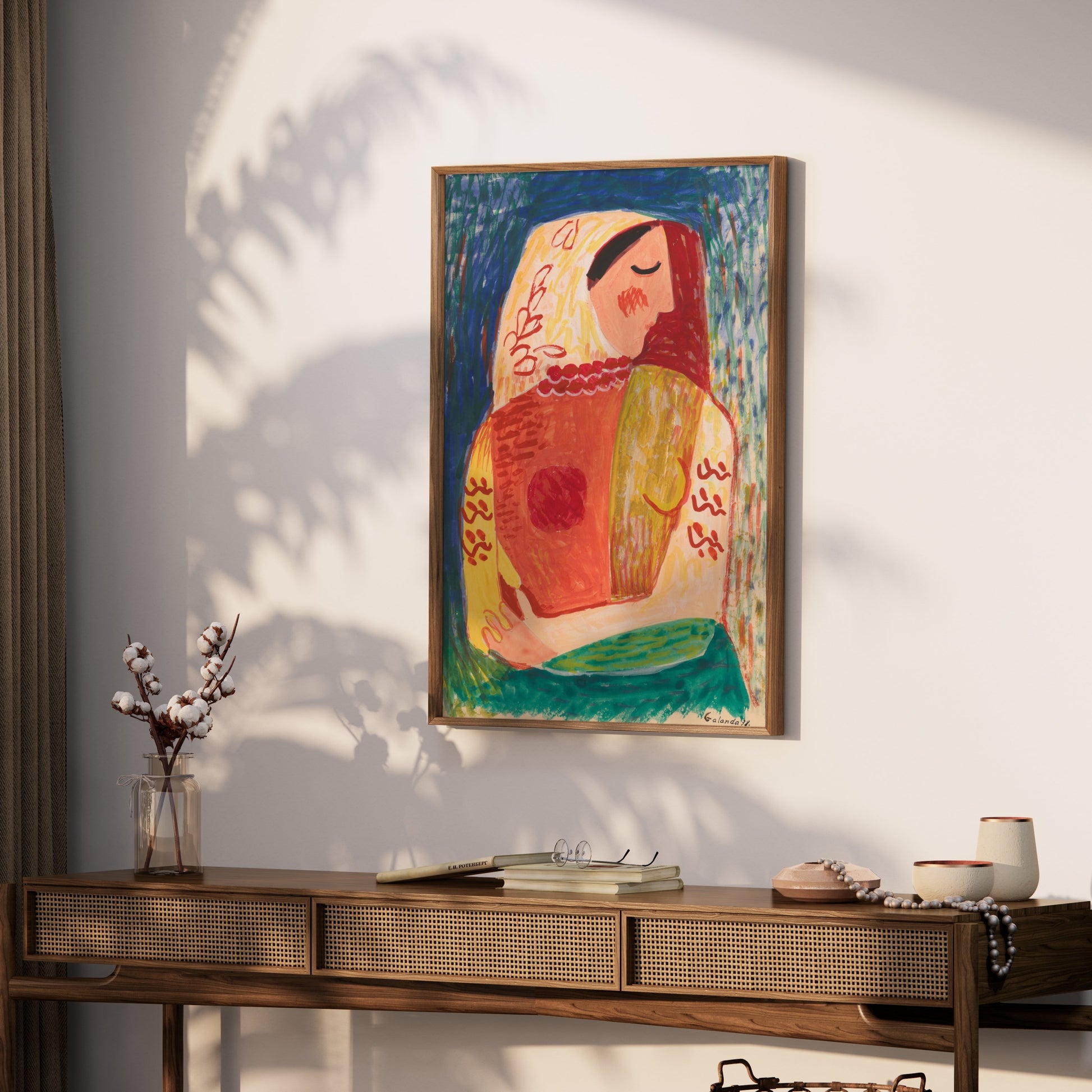 Premium Poster of Vibrant Abstract Art of a Woman by Galanda Posters