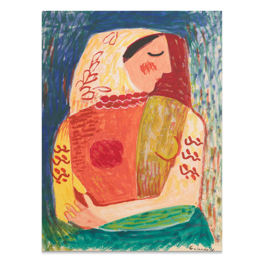 Premium Poster of Vibrant Abstract Art of a Woman by Galanda Posters