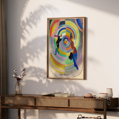 Premium Poster of Vibrant Abstract Art with Dancers Framed Posters