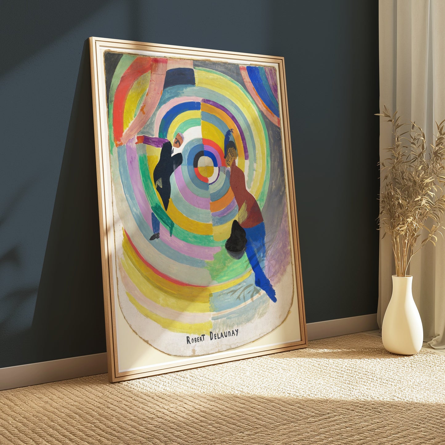 Premium Poster of Vibrant Abstract Art with Dancers Framed Posters
