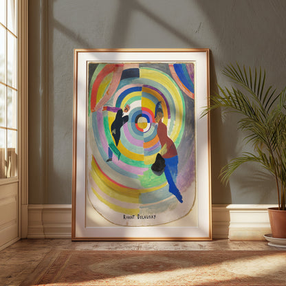 Premium Poster of Vibrant Abstract Art with Dancers Framed Posters