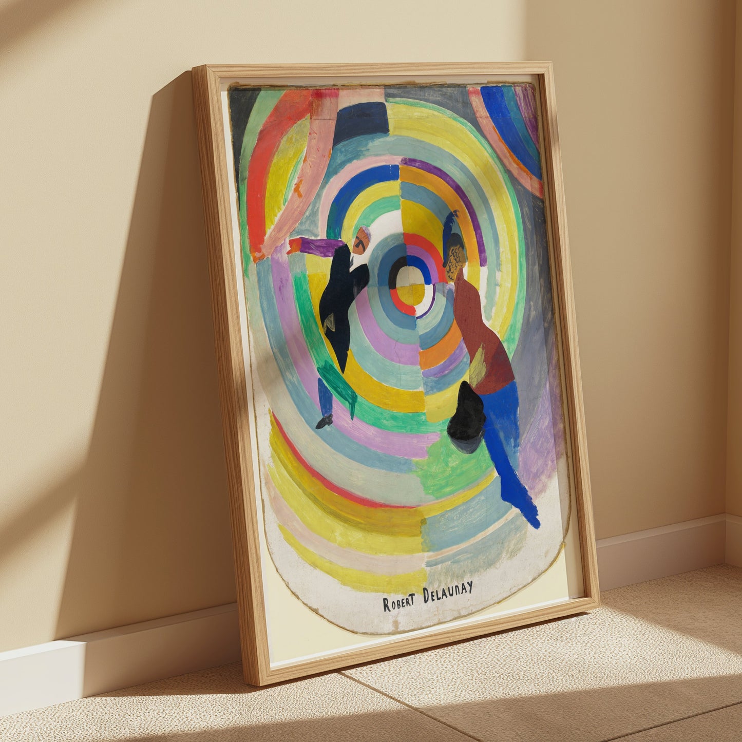 Premium Poster of Vibrant Abstract Art with Dancers Framed Posters