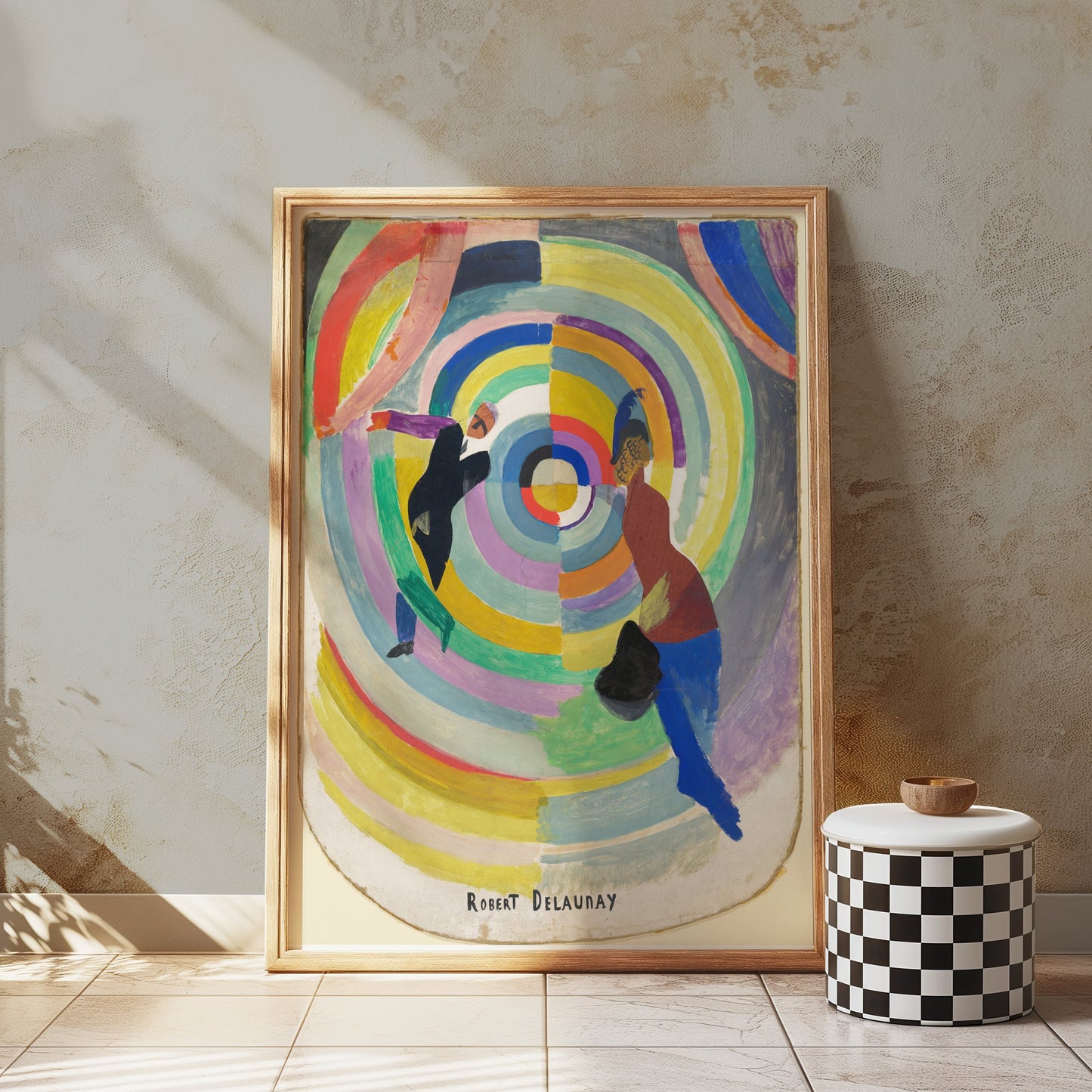 Premium Poster of Vibrant Abstract Art with Dancers Framed Posters