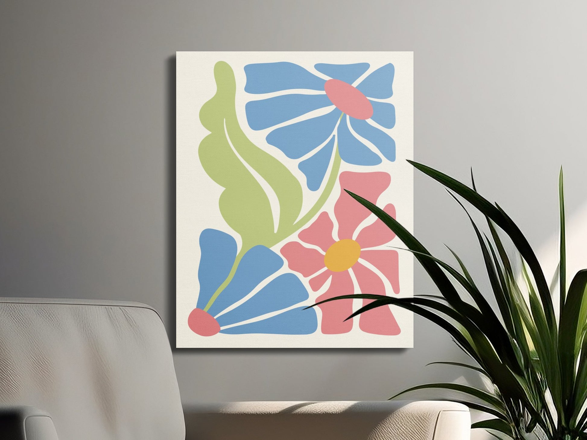 Premium Poster of Vibrant Abstract Floral Design Canvas Wraps