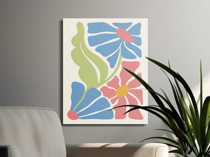 Premium Poster of Vibrant Abstract Floral Design Canvas Wraps
