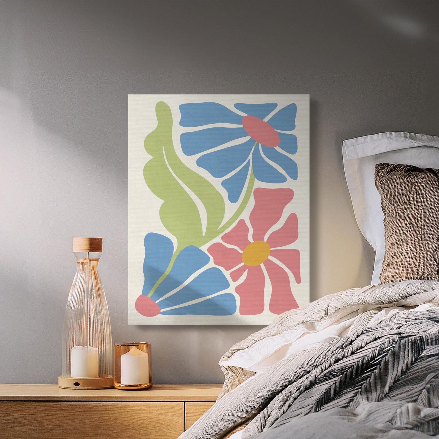 Premium Poster of Vibrant Abstract Floral Design Canvas Wraps