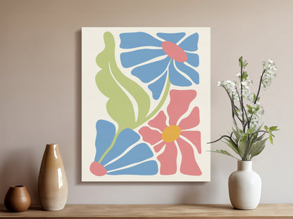 Premium Poster of Vibrant Abstract Floral Design Canvas Wraps