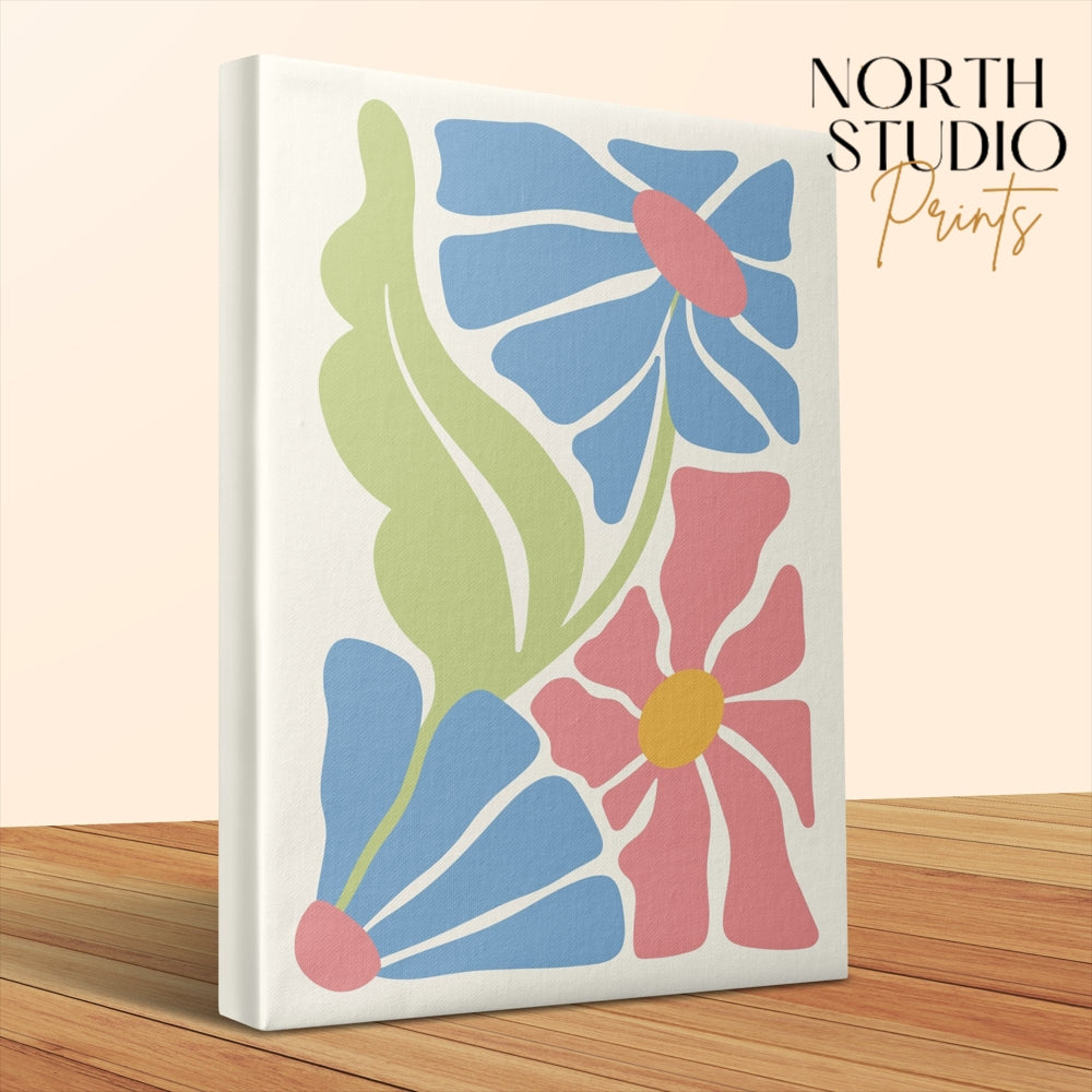 Premium Poster of Vibrant Abstract Floral Design Canvas Wraps