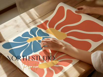 Premium Poster of Vibrant Abstract Floral Design Modern Art Posters