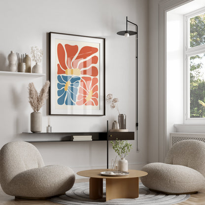 Premium Poster of Vibrant Abstract Floral Design Modern Art Posters