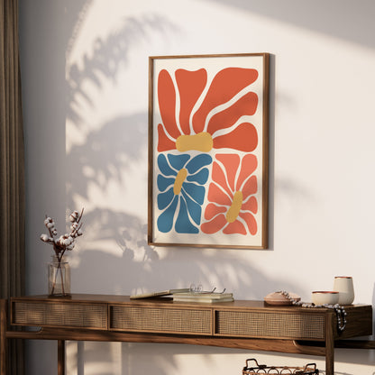 Premium Poster of Vibrant Abstract Floral Design Modern Art Posters