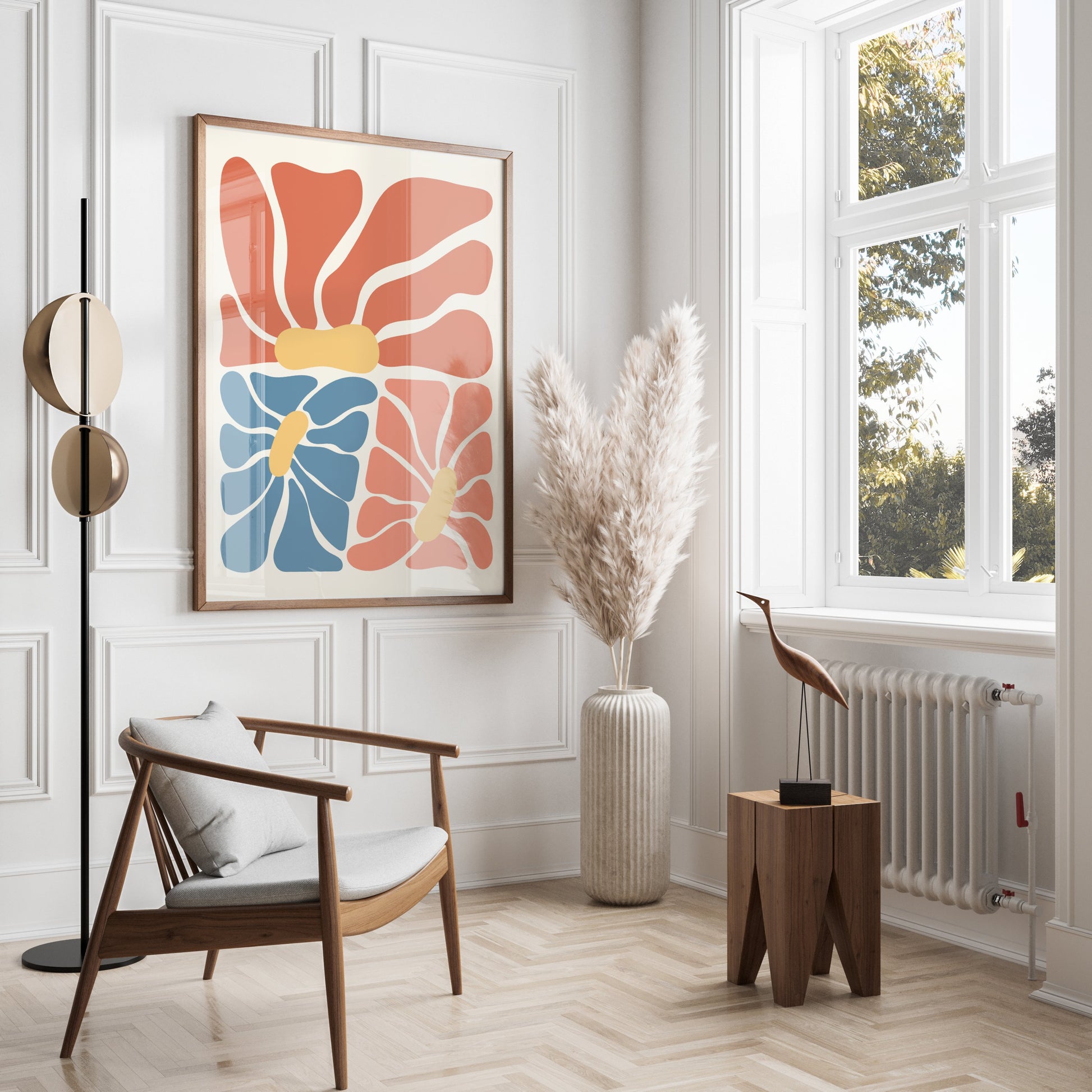 Premium Poster of Vibrant Abstract Floral Design Modern Art Posters