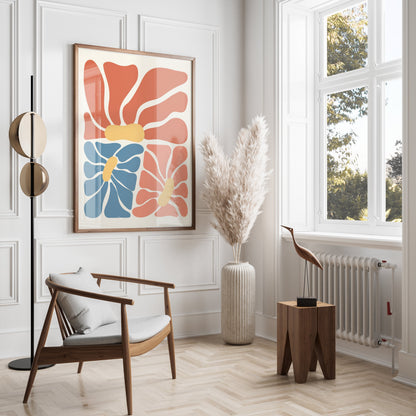 Premium Poster of Vibrant Abstract Floral Design Modern Art Posters