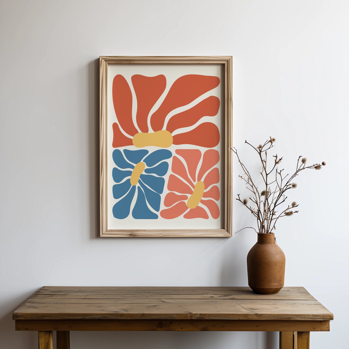 Premium Poster of Vibrant Abstract Floral Design Modern Art Posters