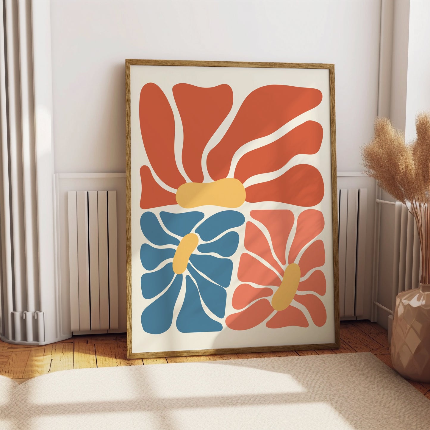 Premium Poster of Vibrant Abstract Floral Design Modern Art Posters