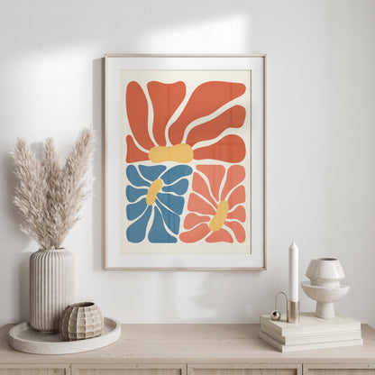 Premium Poster of Vibrant Abstract Floral Design Modern Art Posters