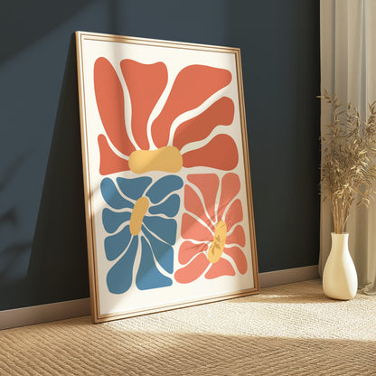 Premium Poster of Vibrant Abstract Floral Design Modern Art Posters