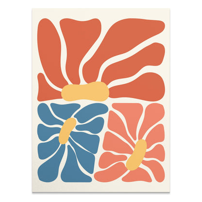Premium Poster of Vibrant Abstract Floral Design Modern Art Posters