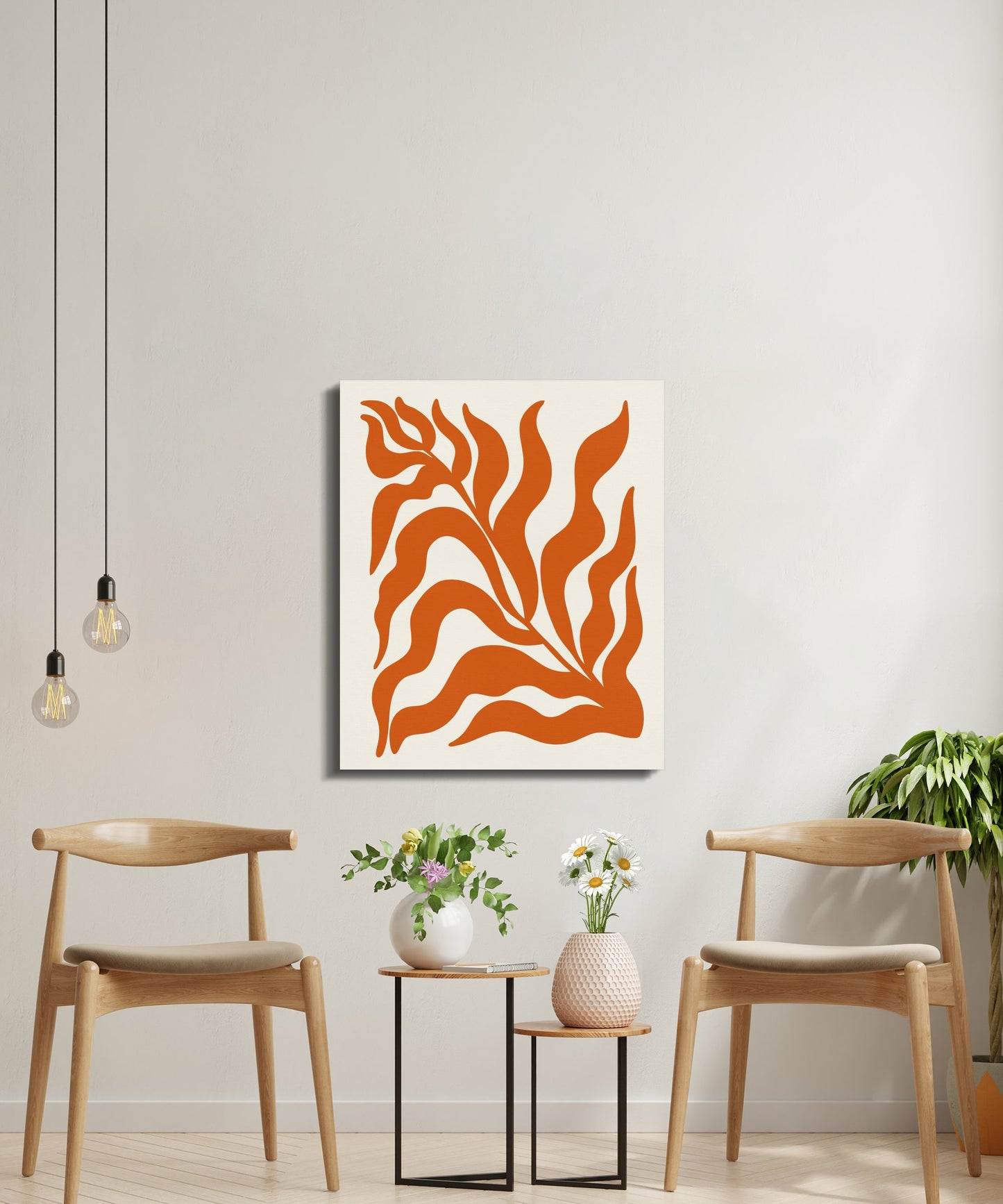 Premium Poster of Vibrant Abstract Floral Designed Wall Canvas Wraps