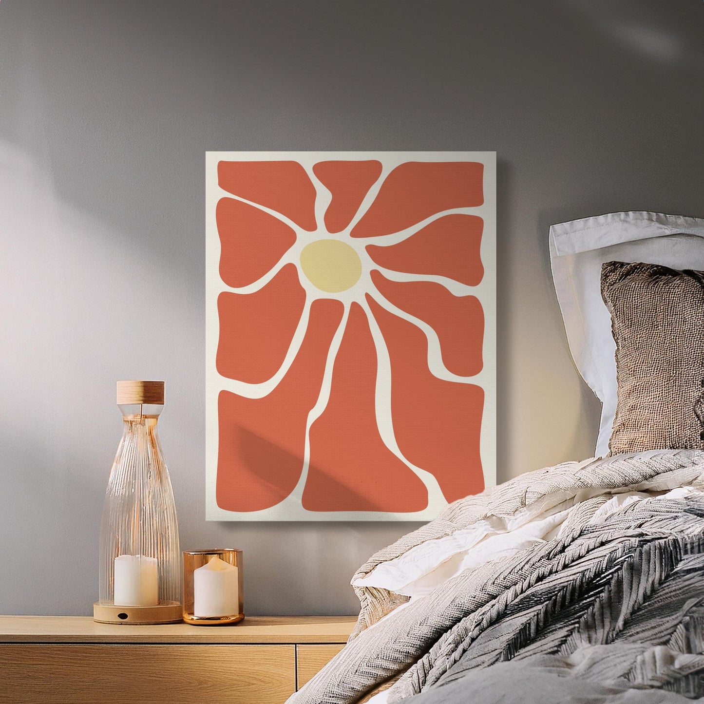 Premium Poster of Vibrant Abstract Floral Wall Art Canvas Wraps