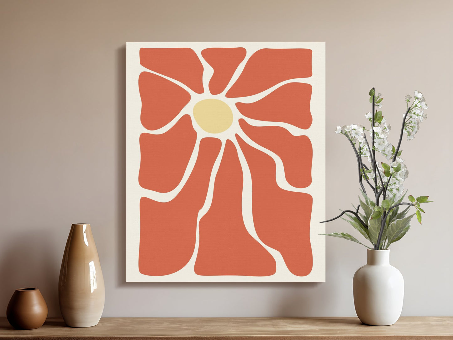 Premium Poster of Vibrant Abstract Floral Wall Art Canvas Wraps