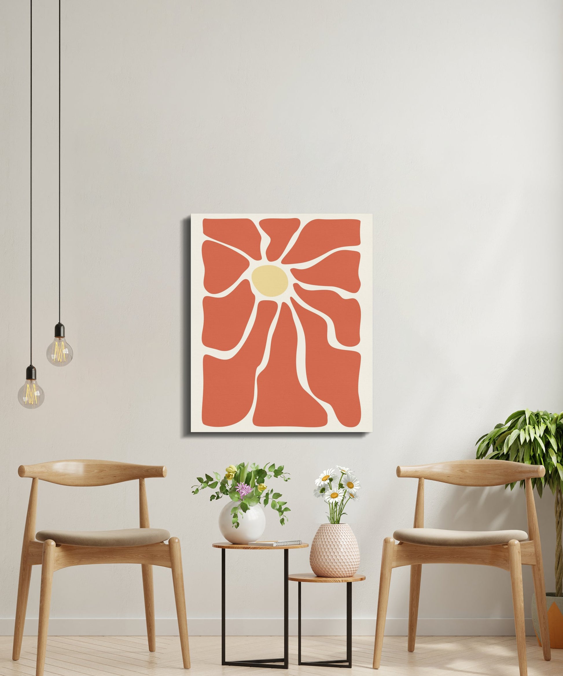 Premium Poster of Vibrant Abstract Floral Wall Art Canvas Wraps