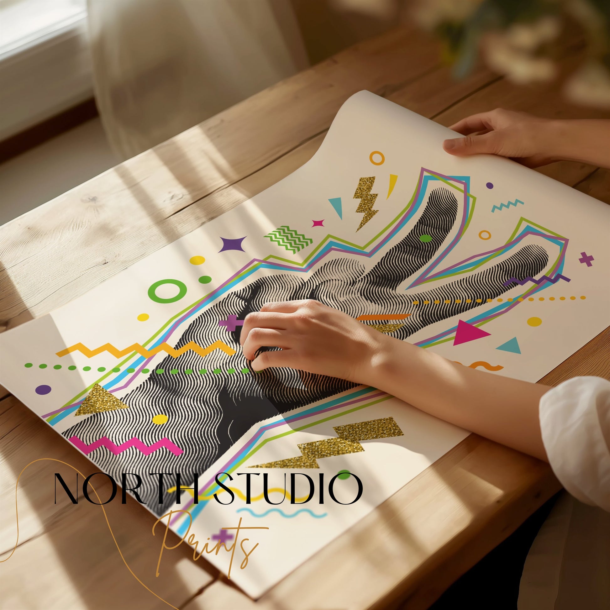 Premium Poster of Vibrant Abstract Peace Sign Art for Trendy Posters