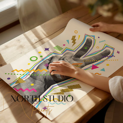 Premium Poster of Vibrant Abstract Peace Sign Art for Trendy Posters