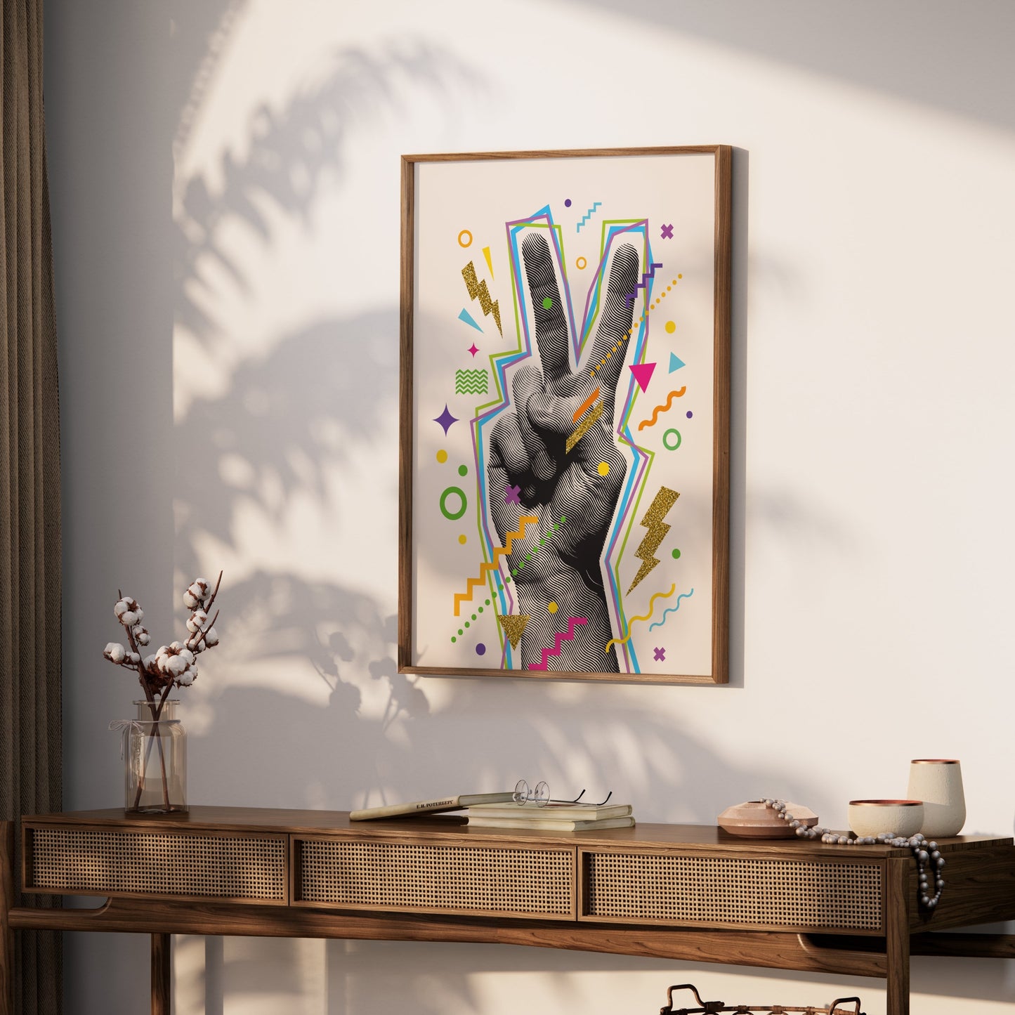 Premium Poster of Vibrant Abstract Peace Sign Art for Trendy Posters