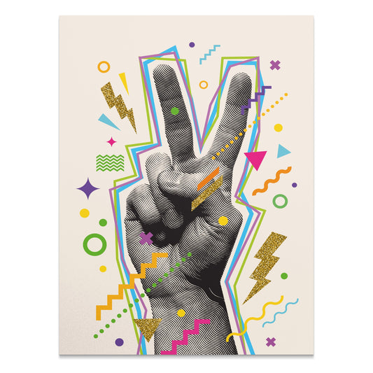 Premium Poster of Vibrant Abstract Peace Sign Art for Trendy Posters