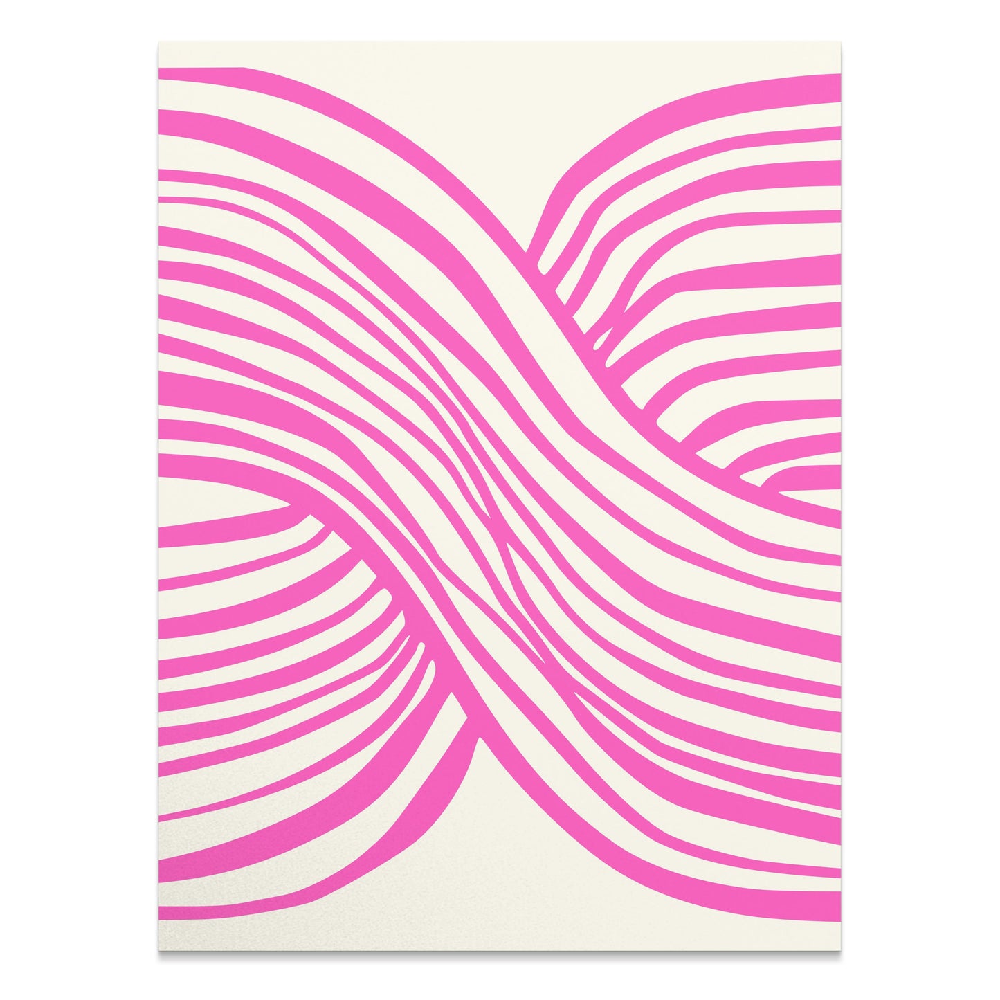 Premium Poster of Vibrant Abstract Pink and White Wave Design Posters