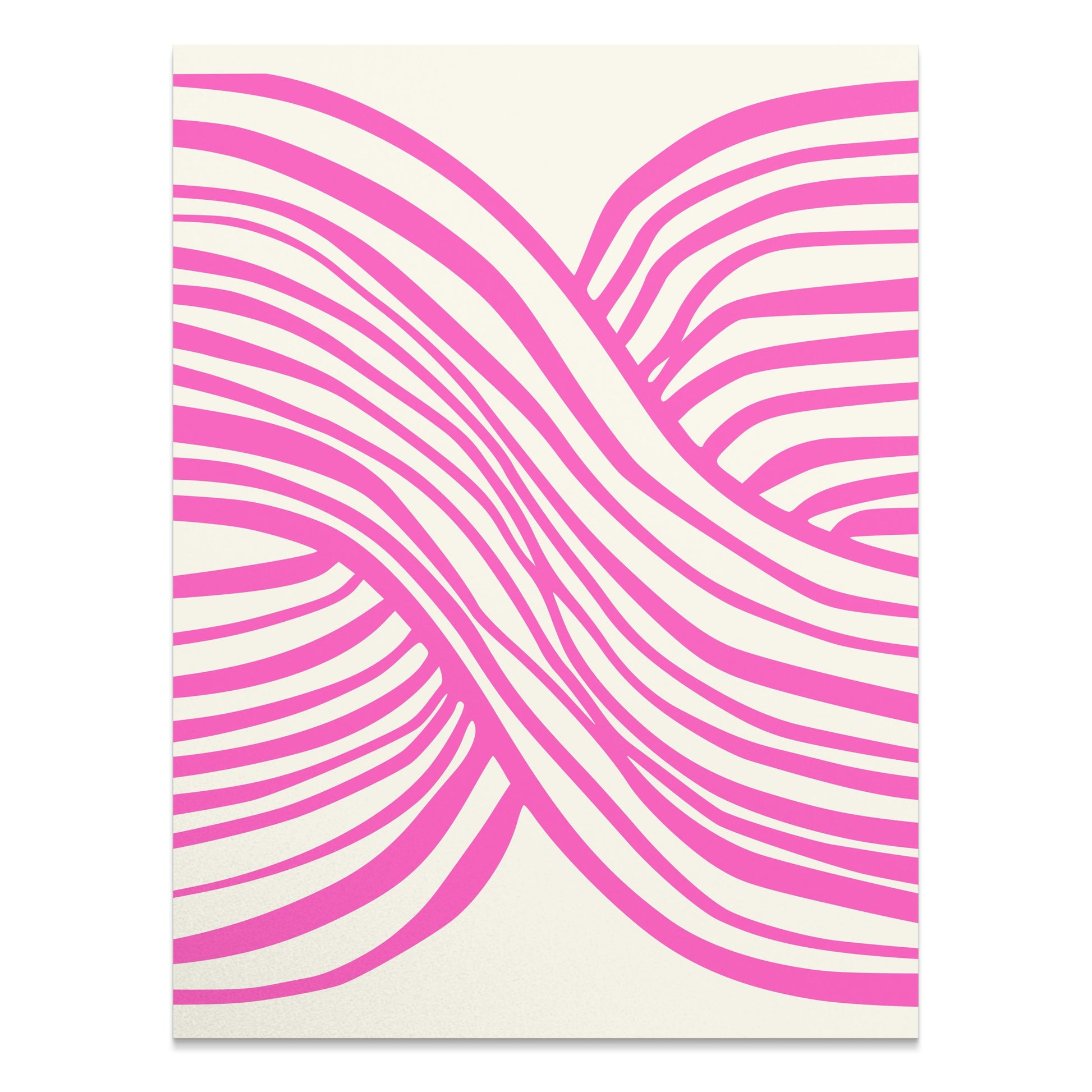 Premium Poster of Vibrant Abstract Pink and White Wave Design Posters