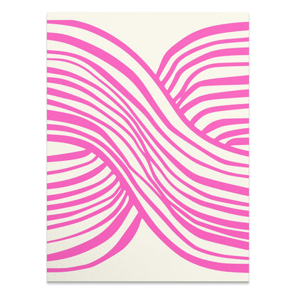 Premium Poster of Vibrant Abstract Pink and White Wave Design Posters