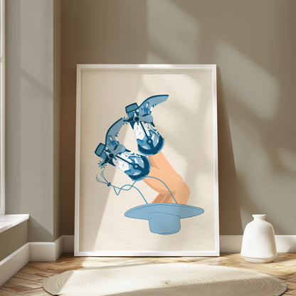 Premium Poster of Vibrant Art of Upside Down Cowboy Boots Posters