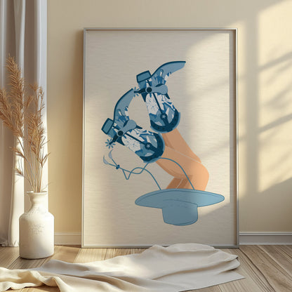 Premium Poster of Vibrant Art of Upside Down Cowboy Boots Posters