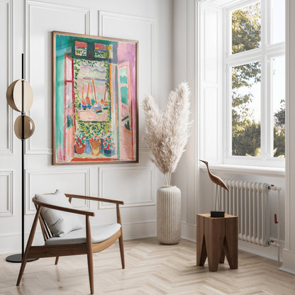 Premium Poster of Vibrant Artistic Open Window View Sailboats Posters