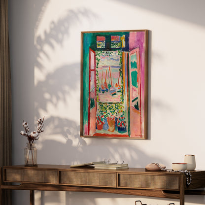 Premium Poster of Vibrant Artistic Open Window View Sailboats Posters