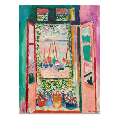 Premium Poster of Vibrant Artistic Open Window View Sailboats Posters