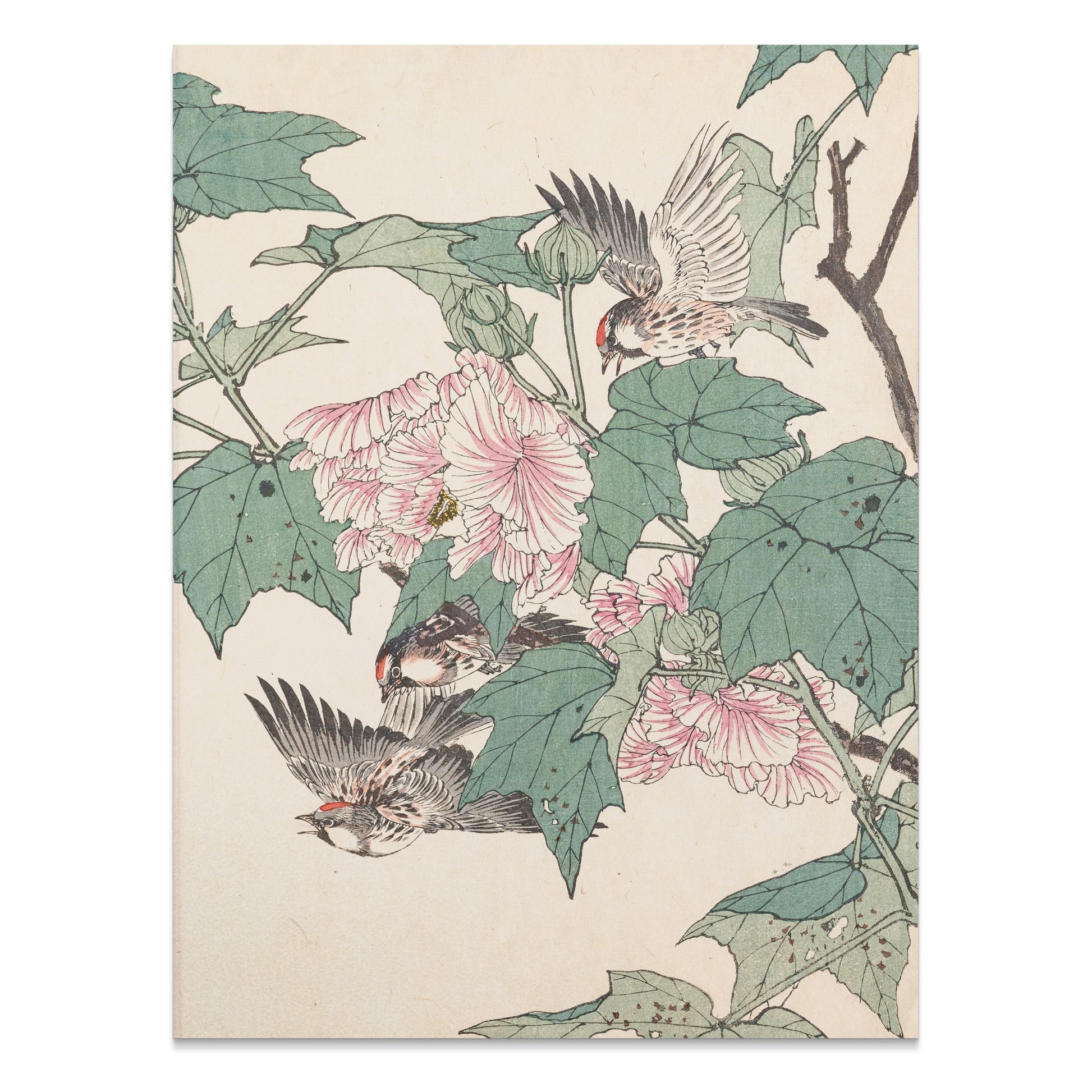 Premium Poster of Vibrant Bird and Flower Art Print Nature Posters