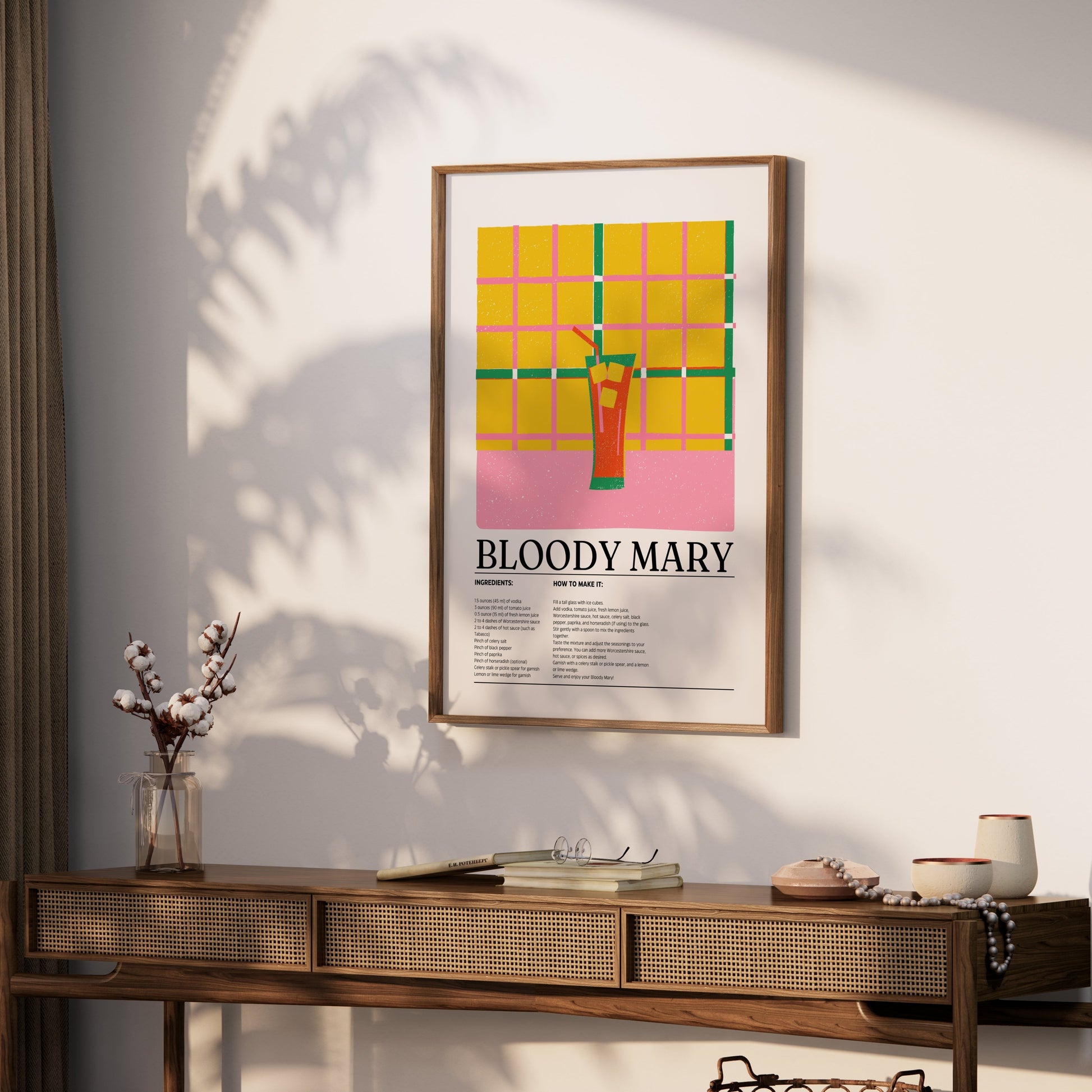 Premium Poster of Vibrant Bloody Mary Recipe Kitchen Wall Art Posters