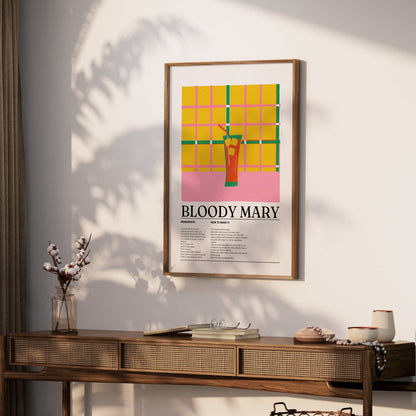 Premium Poster of Vibrant Bloody Mary Recipe Kitchen Wall Art Posters