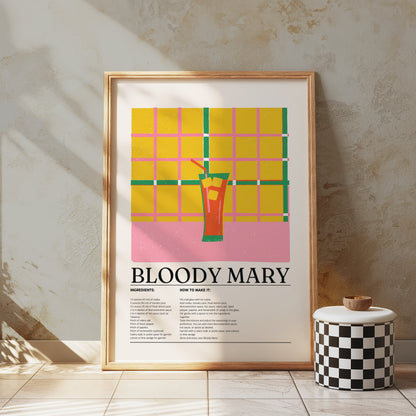 Premium Poster of Vibrant Bloody Mary Recipe Kitchen Wall Art Posters