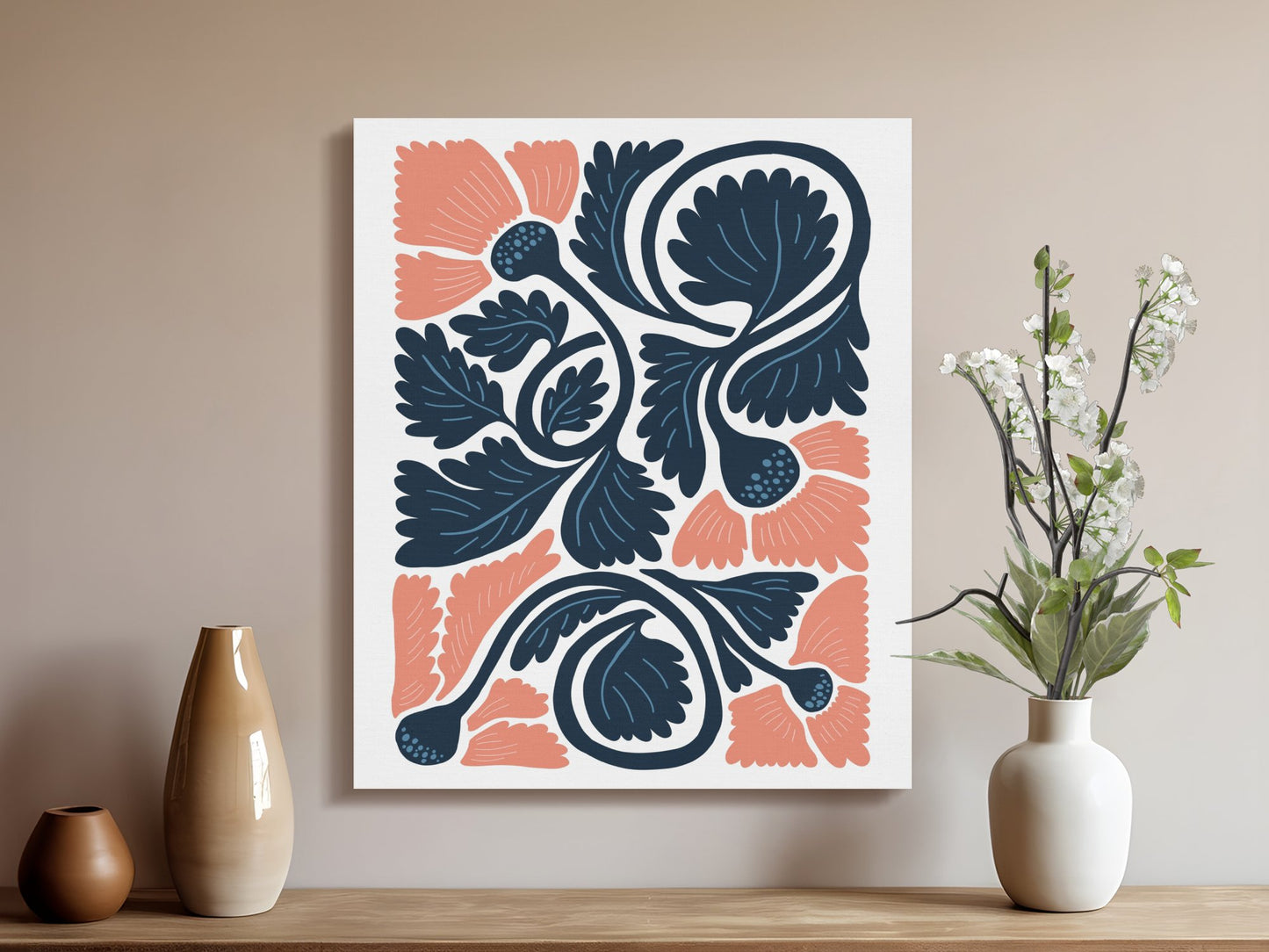 Premium Poster of Vibrant Botanical Illustration Floral Canvas Wraps