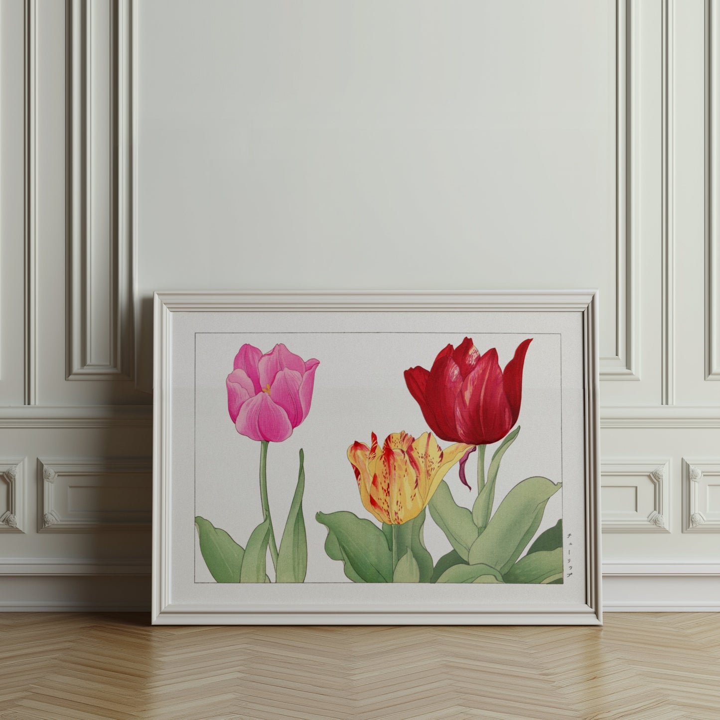 Premium Poster of Vibrant Botanical Print of Three Tulips Posters