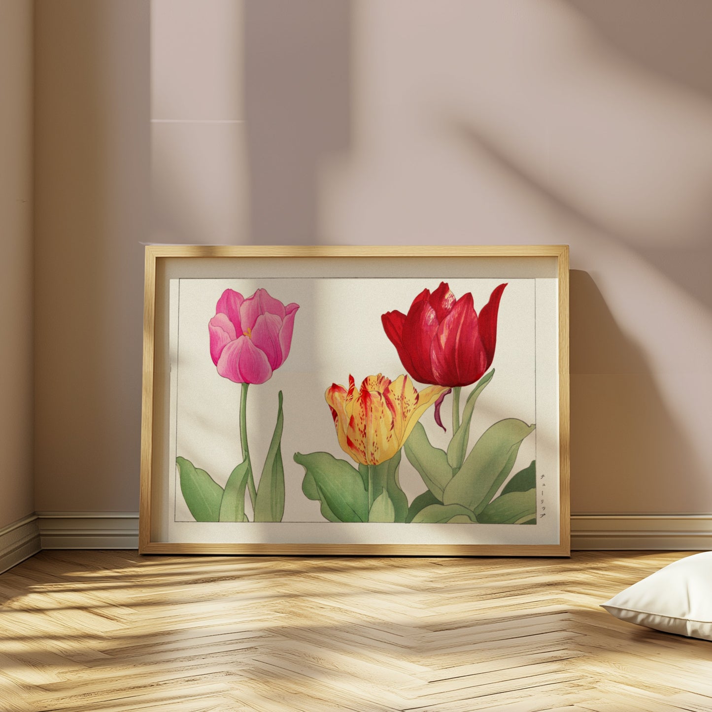 Premium Poster of Vibrant Botanical Print of Three Tulips Posters