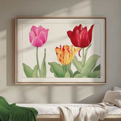 Premium Poster of Vibrant Botanical Print of Three Tulips Posters