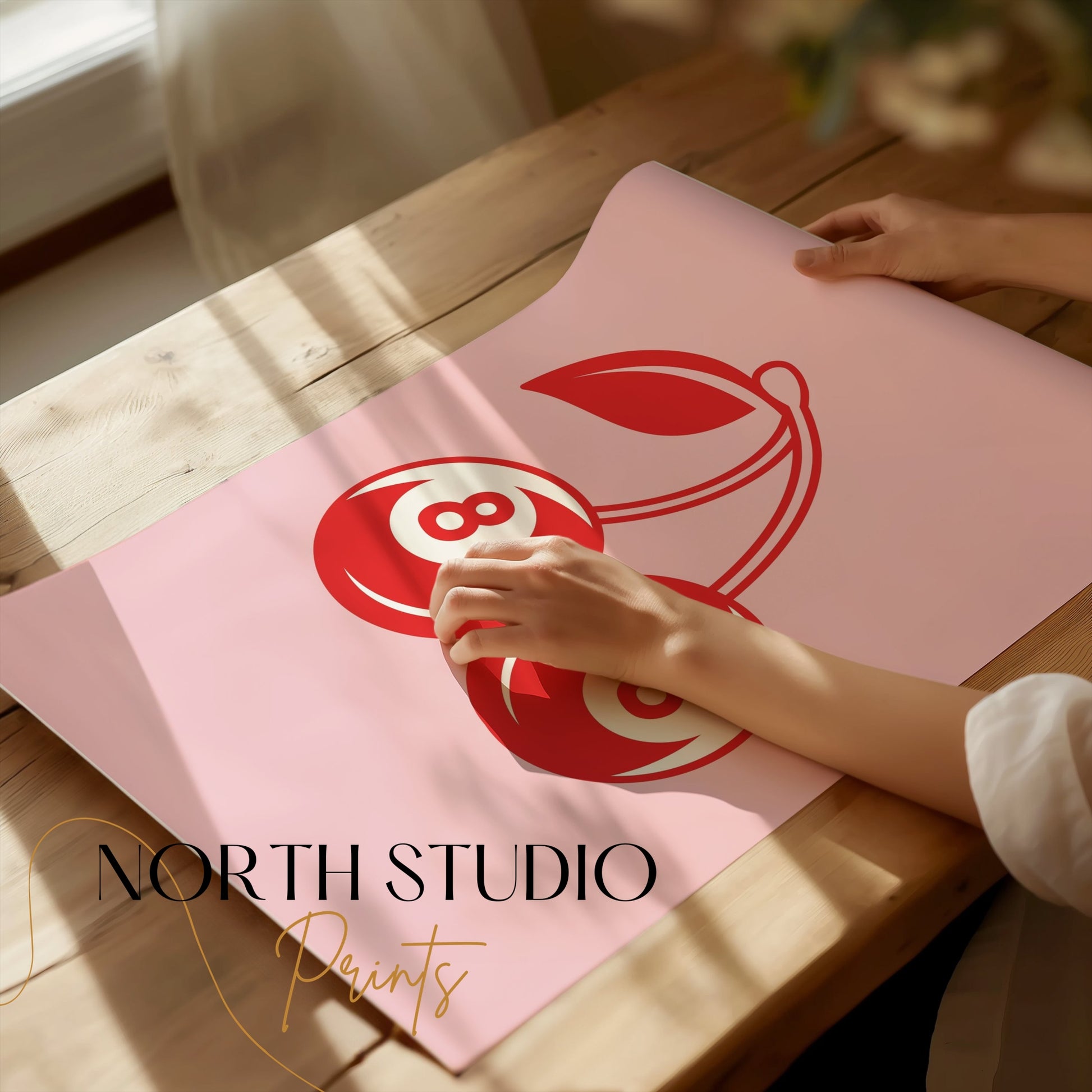 Premium Poster of Vibrant Cherry Double Eight Art Decor Posters