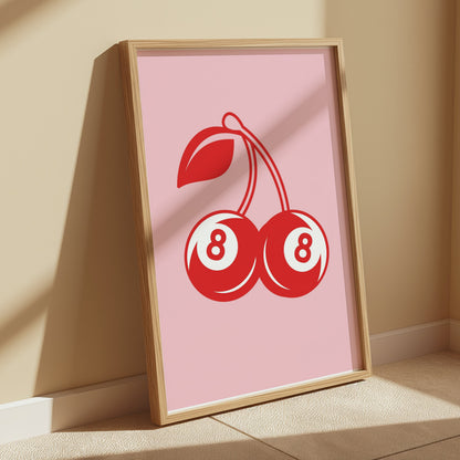 Premium Poster of Vibrant Cherry Double Eight Art Decor Posters
