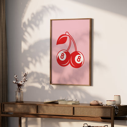 Premium Poster of Vibrant Cherry Double Eight Art Decor Posters