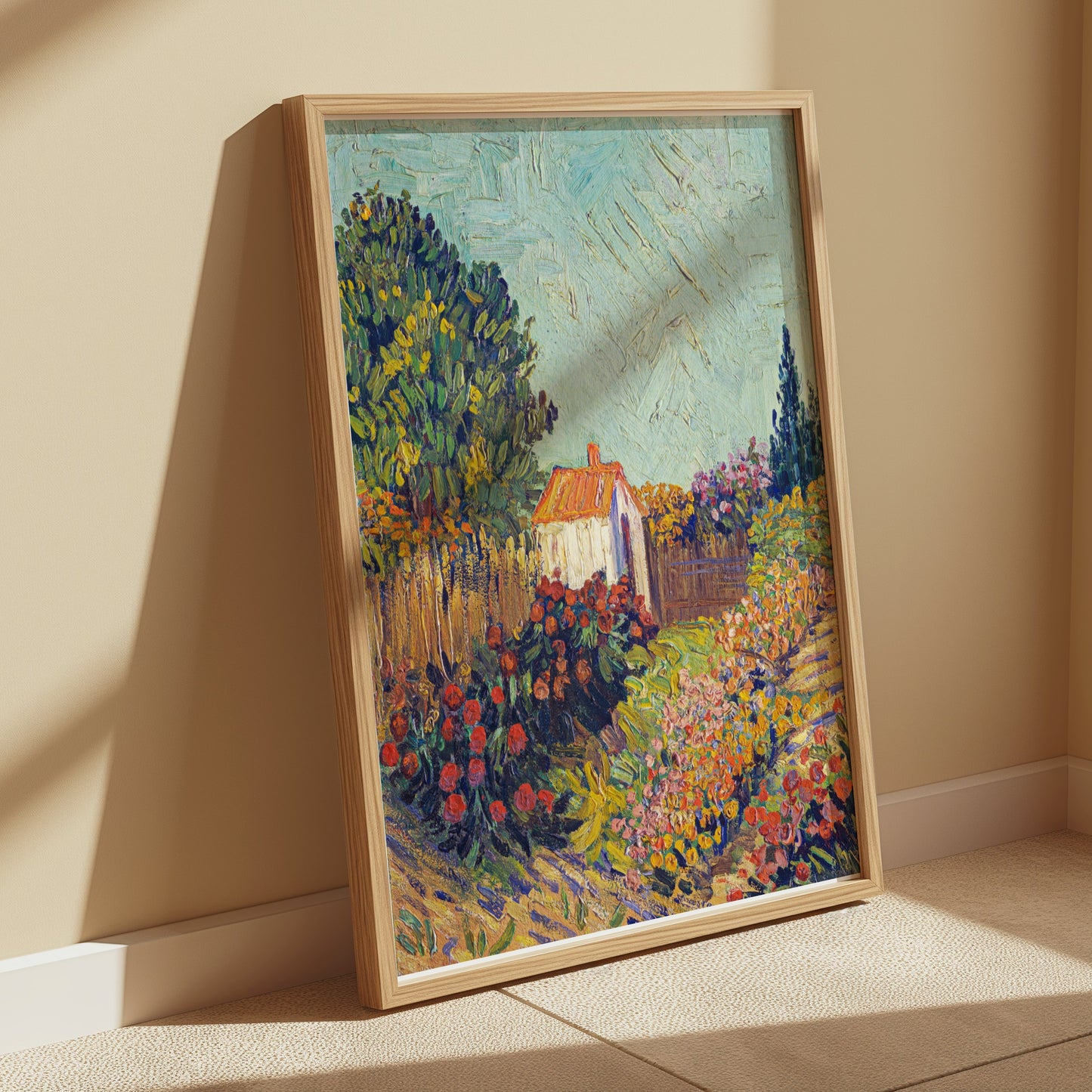 Premium Poster of Vibrant Colourful Garden and Cottage Landscape Posters